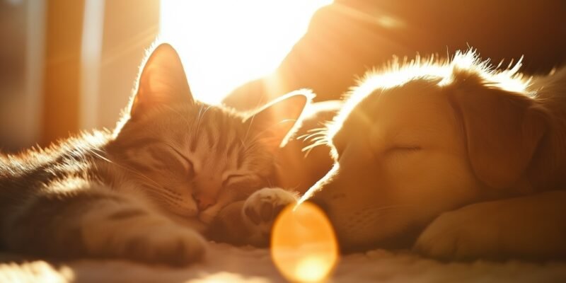 Cat and Dog in the Sun