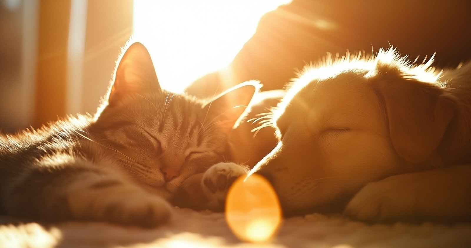 Cat and Dog in the Sun